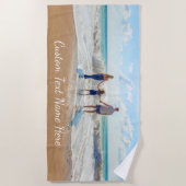 Photo personnalisée Nom de texte Plage Serviette V (Devant)
