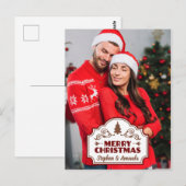 Photo personnalisée & noms Carte postale de Noël (Devant / Derrière)