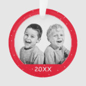 Photo personnalisée Red Snowflake Famille Noël (devant)