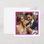 Photo personnalisée Roses blanches Carte Fiançaill (Devant / Derrière)