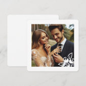 Photo personnalisée Roses blanches Elégante carte (Devant / Derrière)