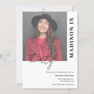 Photo personnalisée Simple Invitation d'anniversai