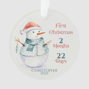 Photo personnalisée Snowman Baby's First Christmas