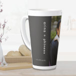 Photo personnalisée Tall Latte Mug<br><div class="desc">Tasse en latte personnalisée avec nom et texte personnalisé. Téléchargez votre propre photo pour créer un cadeau spécial.</div>