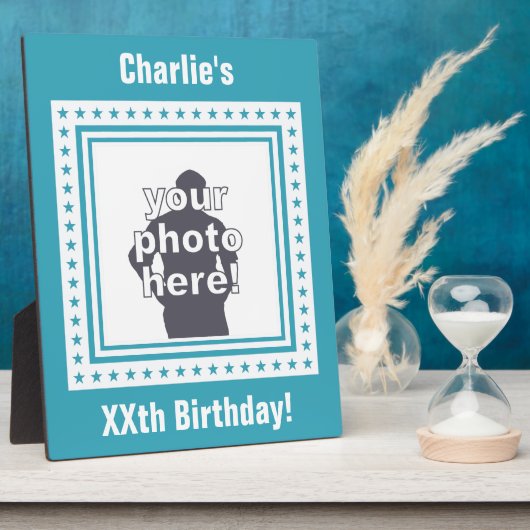 PHOTO PERSONNALISÉE, TEXTE ET plaque COULEUR (Côté)