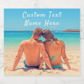 Photo personnalisée Texte Étincelant Vin Étiquette (Étiquettes simples)