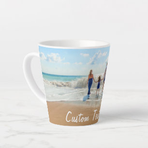 Photo personnalisée Texte Latte Mug Vos Photos Con