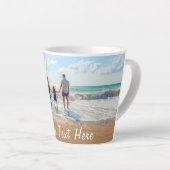 Photo personnalisée Texte Latte Mug Vos Photos Con (Angle droit)