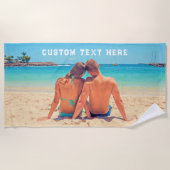 Photo personnalisée Texte Plage Serviette Votre Am (Devant)