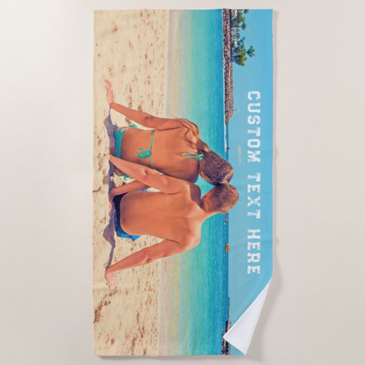Photo personnalisée Texte Plage Serviette Votre Am (Devant)
