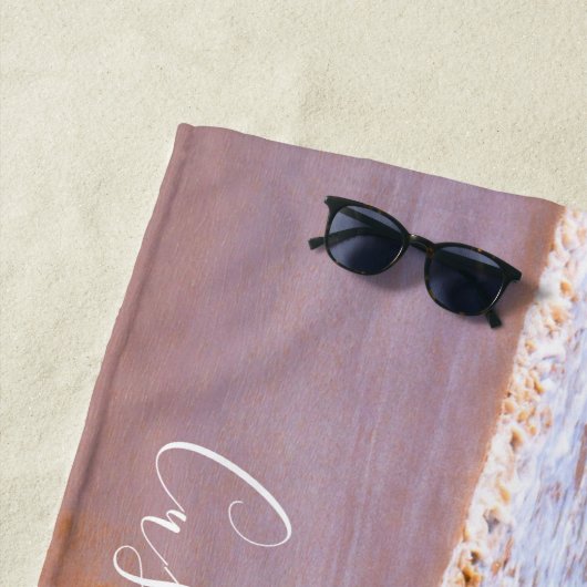 Photo personnalisée Texte serviette de plage avec  (En situation)