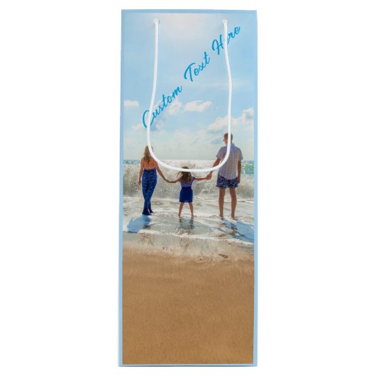 Photo personnalisée Texte Vin Sac cadeau Votre fam (Devant)