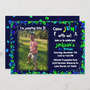 Photo personnalisée Trampoline Invitation de fête
