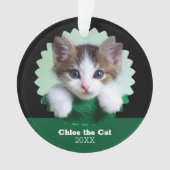 Photo personnalisée verte et noire de chat sur (devant)