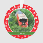 Photo Pet Cat White Paw Red Green Holiday Monument (devant)