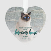 Photo Pet First Christmas Forever Home Vert Turquo (devant)