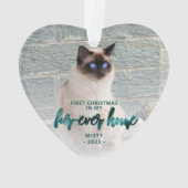 Photo Pet First Christmas Forever Home Vert Turquo (dos)