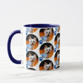 Photo Pet moderne Blue Empreinte de patte Mug Moti (Gauche)