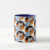 Photo Pet moderne Blue Empreinte de patte Mug Moti (Centre)