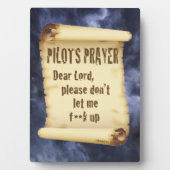 Photo Pilot's Prayer Plaque with Easel (Devant)