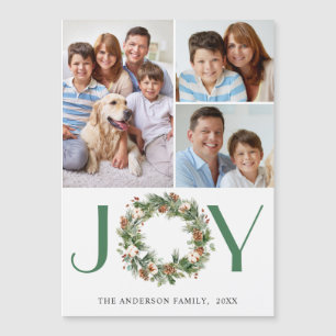 PHOTO Pine Cônes Wreath Christmas Carte magnétique