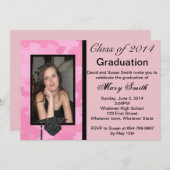 Photo Pink Camouflage Graduation Invitation (Devant / Derrière)