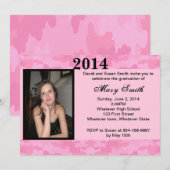 Photo Pink Camouflage Graduation Invitation (Devant / Derrière)