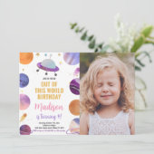 Photo Pink Espace Extérieur Invitations Anniversai (Debout devant)