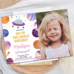 Photo Pink Espace Extérieur Invitations Anniversai