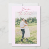 Photo Pink Hand Drawn Floral Garden Save The Date (Devant)