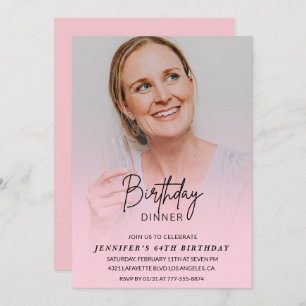 Photo Pink Invitations pour 66e anniversaire Dîner