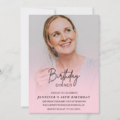 Photo Pink Invitations pour 68e anniversaire Dîner (Devant)