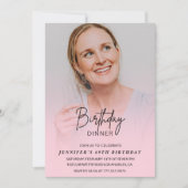 Photo Pink Invitations pour 69e anniversaire Dîner (Devant)