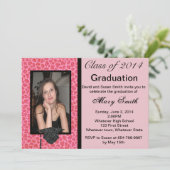 Photo Pink Leopard Graduation Invitation (Debout devant)