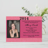Photo Pink Leopard Graduation Invitation (Debout devant)