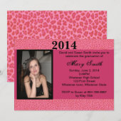 Photo Pink Leopard Graduation Invitation (Devant / Derrière)