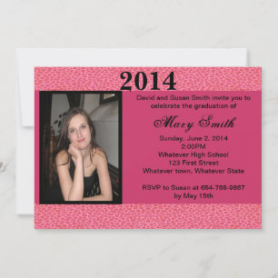 Photo Pink Leopard Graduation Invitation