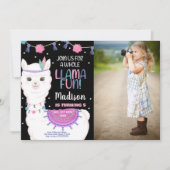 Photo Pink Llama Fun Llama Invitations Anniversair (Devant)
