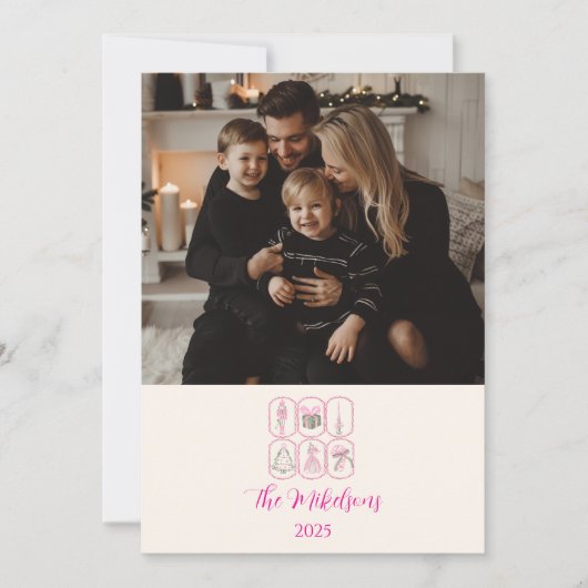 Photo Pink Nutcracker Coquette Christmas Feestdagenkaart (Voorkant)