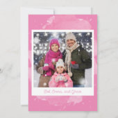 Photo Pink Poinsettia Carte de Noël (Dos)