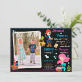 Photo Pirate et Mermaid invitation d'anniversaire (Debout devant)