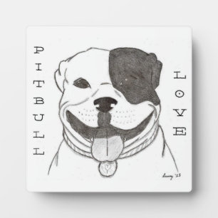 Photo Pitbull Love Plaque