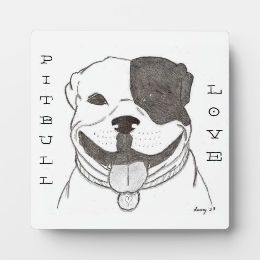 Photo Pitbull Love Plaque (Devant)