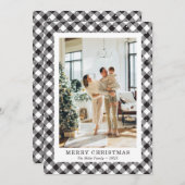 Photo Plaid noir et blanc Joyeuse carte de Noël (Devant / Derrière)