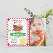 Photo Plaid Pique-nique Invitation Anniversaire (Debout devant)