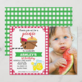 Photo Plaid Pique-nique Invitation Anniversaire (Devant / Derrière)