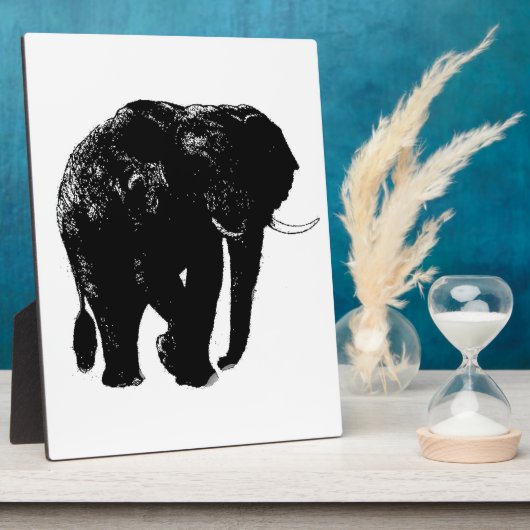 Photo Plaque à plateau éléphant avec de l'Easel (Côté)