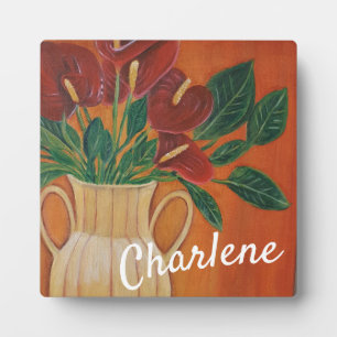Photo Plaque Antrium rouge Fleur personnalisée