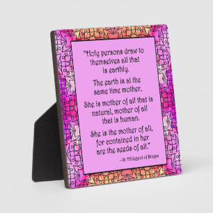 Photo Plaque avec citation de Sainte Hildegarde de Binge