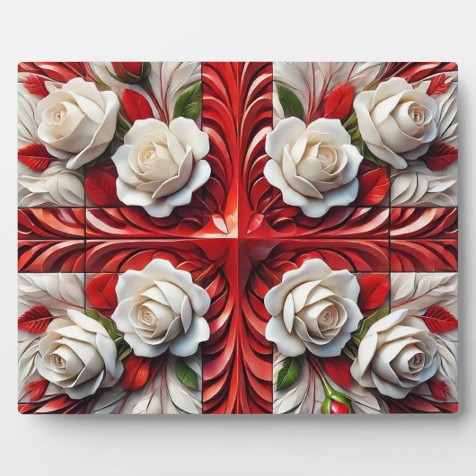 Photo Plaque avec design Rose anglais (Devant)